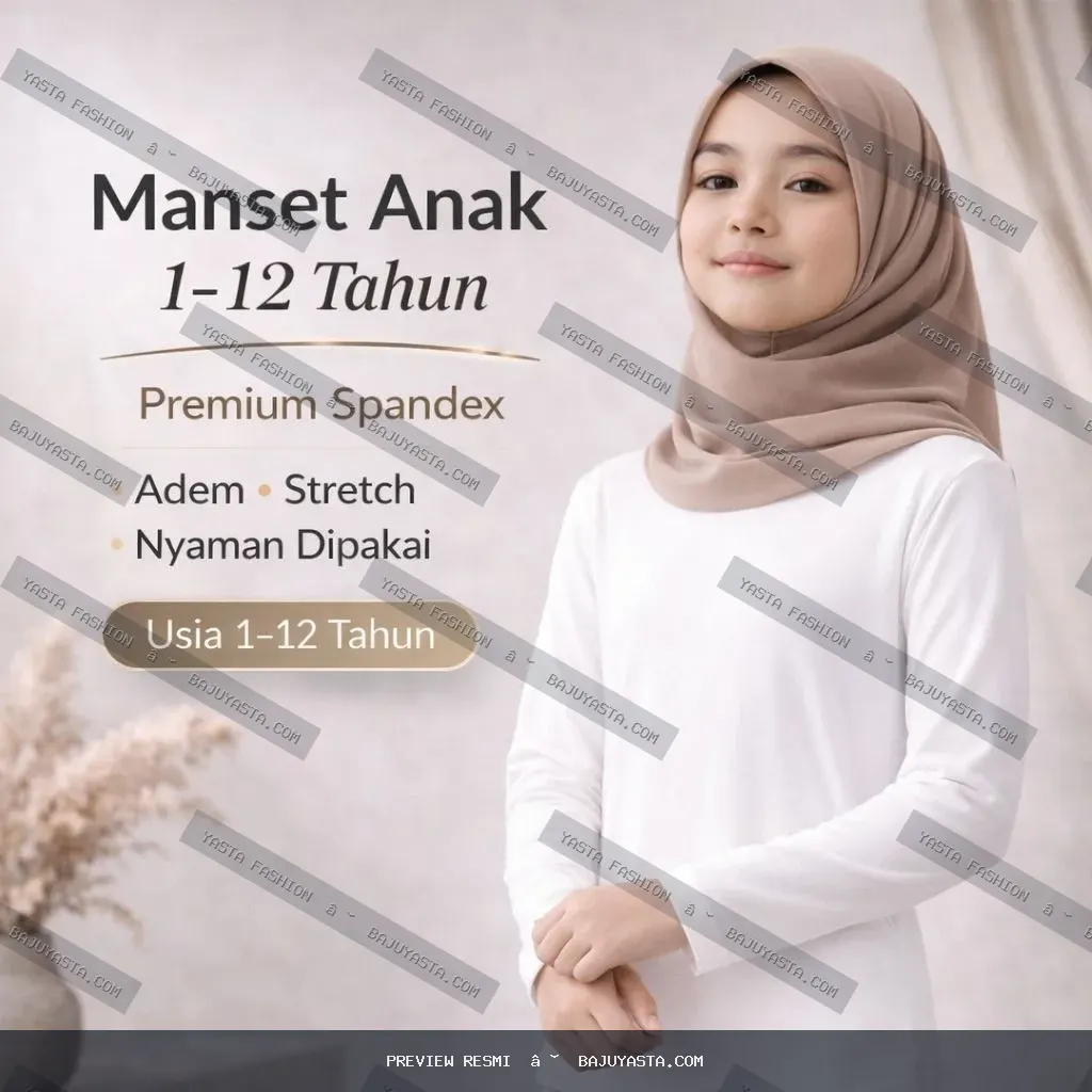Manset Anak Putih Spandex Premium Adem & Stretch | Yasta Fashion