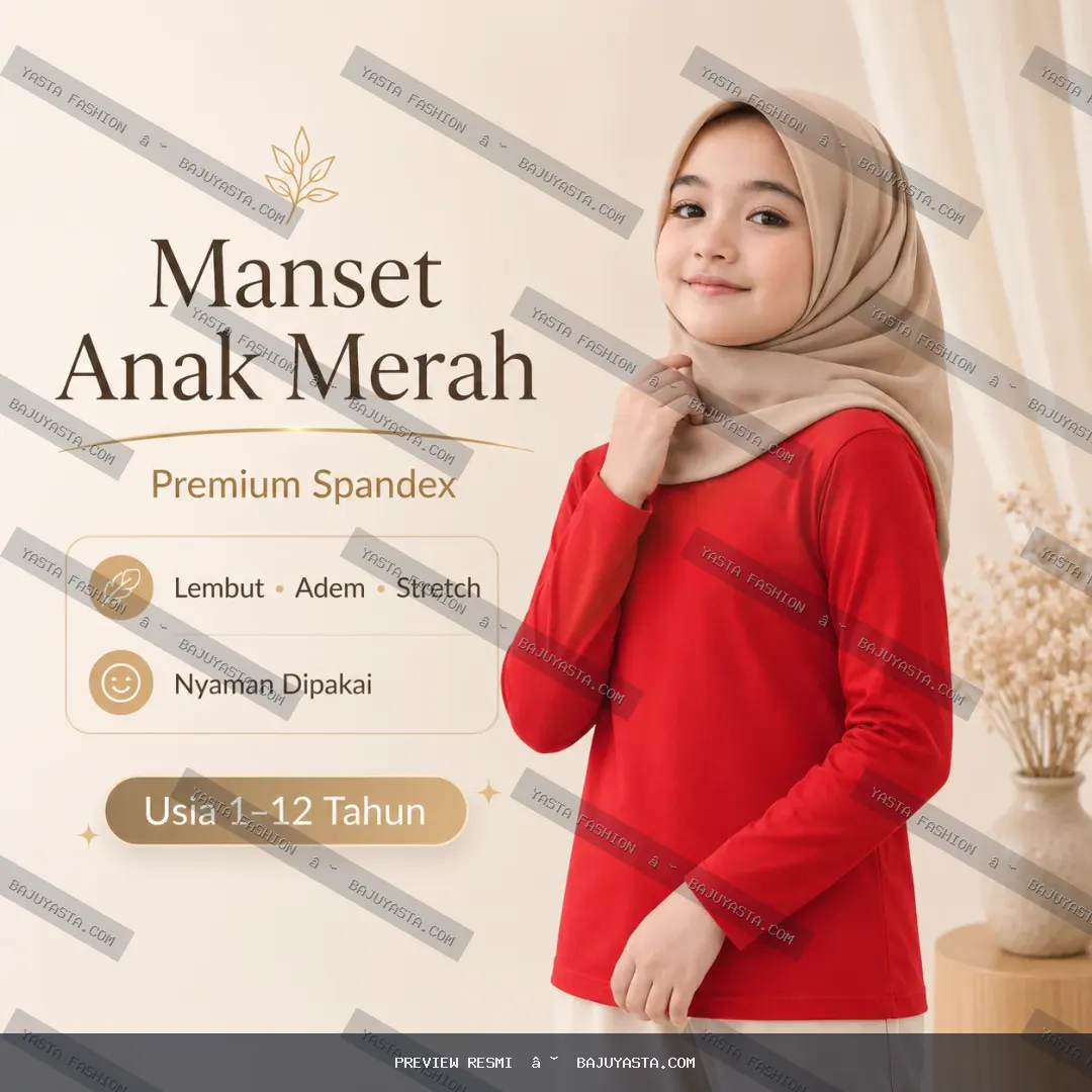 Manset Anak Merah Spandex Premium Adem dan Stretch | Yasta Fashion