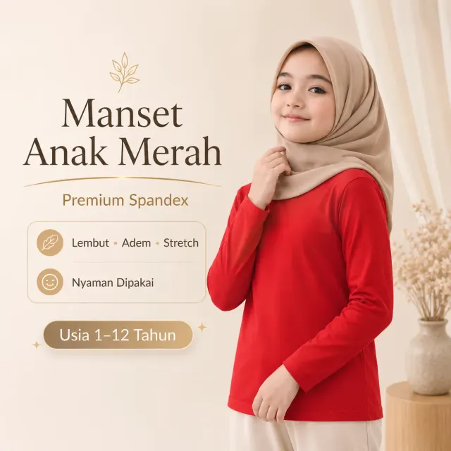 Manset Anak Merah Spandex Premium Adem dan Stretch | Yasta Fashion