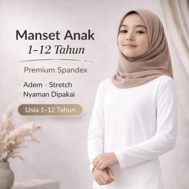 Manset Anak Putih Spandex Premium Adem & Stretch | Yasta Fashion