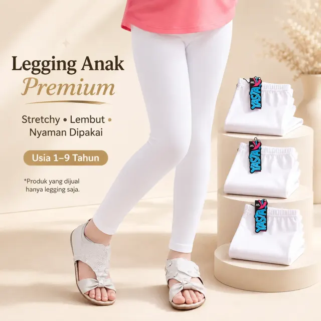 Celana Legging Anak Putih - Ideal untuk Olahraga, Gamis, & Sehari-hari | Yasta Fashion