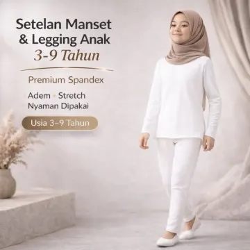 Baju Setelan Manset Legging Anak 1–9 tahun Warna Putih - Pakaian Anak Yasta Fashion