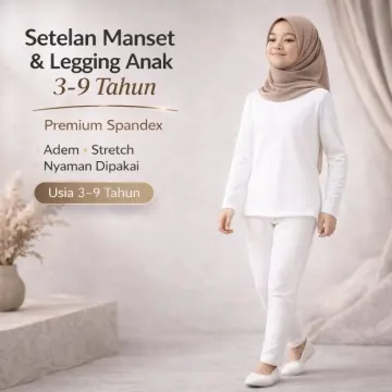 Baju Setelan Manset Legging Anak 1–9 tahun Warna Putih - Pakaian Anak Yasta Fashion