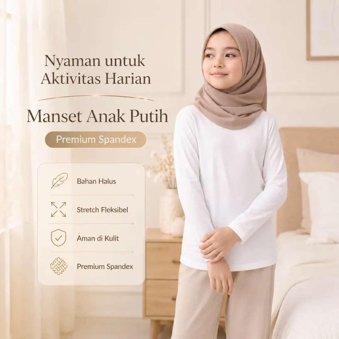 Manset Anak Putih Spandex Premium Adem & Stretch | Yasta Fashion