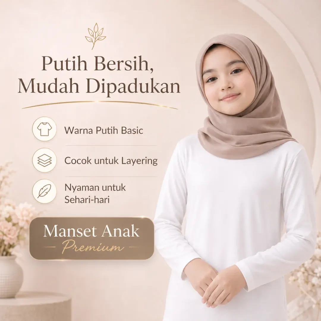 Manset Anak Putih Spandex Premium Adem & Stretch | Yasta Fashion