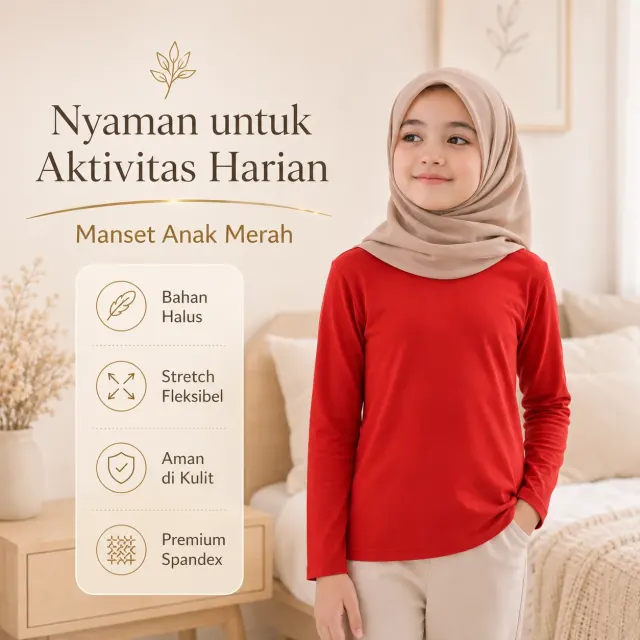 Manset Anak Merah Spandex Premium Adem dan Stretch | Yasta Fashion