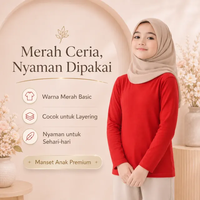 Manset Anak Merah Spandex Premium Adem dan Stretch | Yasta Fashion