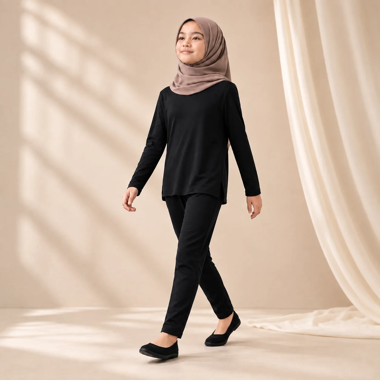 one set anak perempuan manset legging | Setelan Anak lejiing inner Anak Warna Hitam