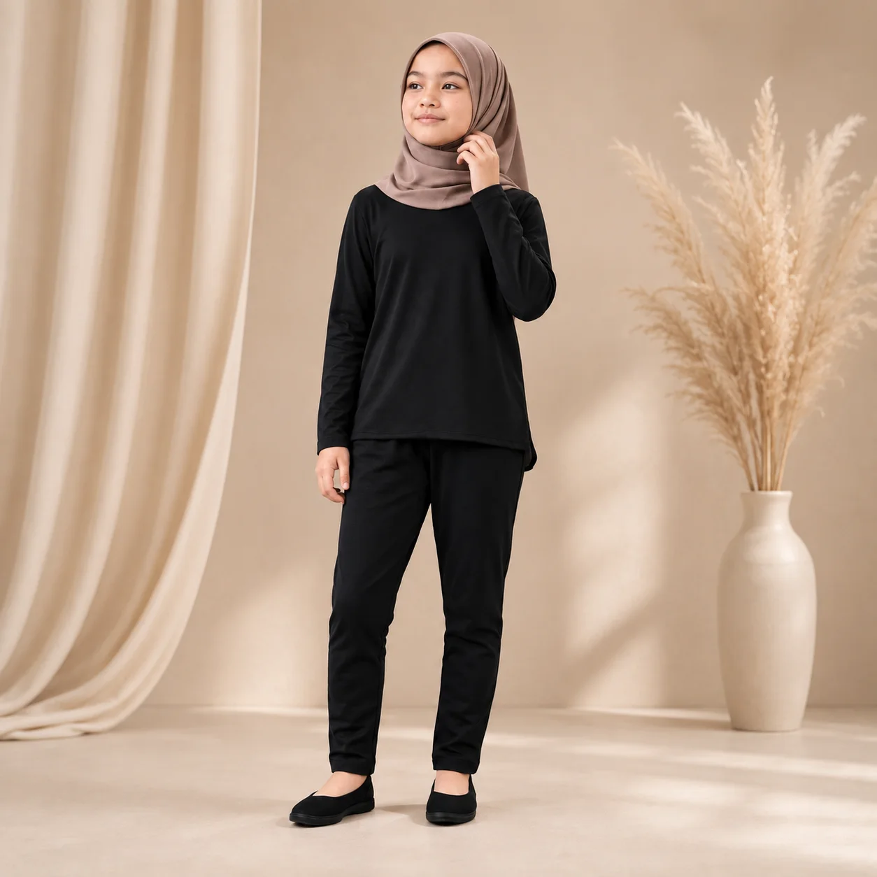 one set anak perempuan manset legging | Setelan Anak lejiing inner Anak Warna Hitam