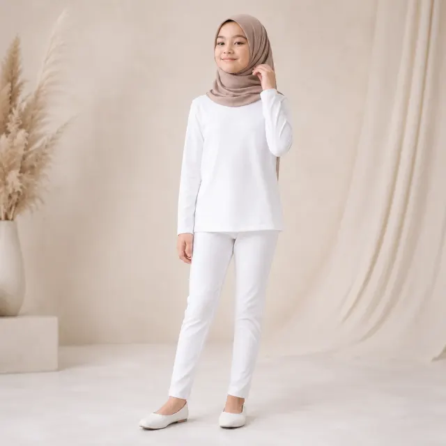 Baju Setelan Manset Legging Anak 1–9 tahun Warna Putih - Pakaian Anak Yasta Fashion