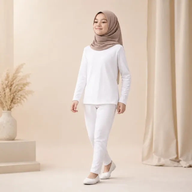 Baju Setelan Manset Legging Anak 1–9 tahun Warna Putih - Pakaian Anak Yasta Fashion