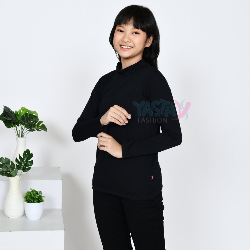 Baju Manset Lengan Panjang Anak Remaja Hitam Usia 10-15 Tahun - Yasta Fashion
