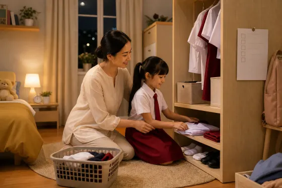 Melatih Anak Menyiapkan Pakaian Sekolah Sendiri: Checklist Malam Hari sesuai Usia