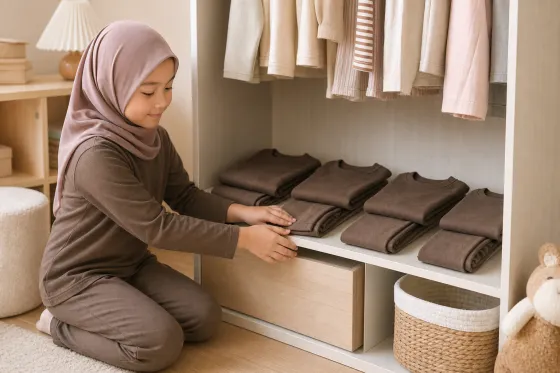 Lemari Pakaian Anak Terasa Penuh, tetapi Tidak Ada yang Siap Dipakai? Cara Membuat Zona Setelan Harian