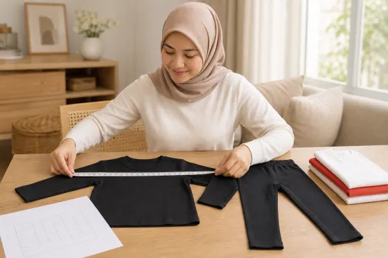 Memilih Ukuran Setelan Anak saat Atasan dan Legging Berada dalam Satu Paket