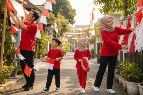 Outfit Keluarga untuk Kerja Bakti Menghias Lingkungan Jelang 17 Agustus: Senada Secukupnya, Siap Berkotor-kotor