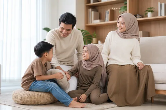 Padu Padan Keluarga dengan Warna Netral untuk Foto di Rumah: Tidak Harus Seragam