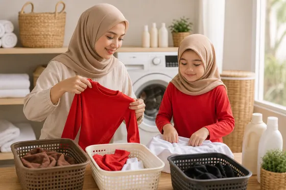 Mencuci Manset dan Legging Anak Berwarna setelah Acara 17-an: Urutan Sortir agar Warna Tidak Luntur