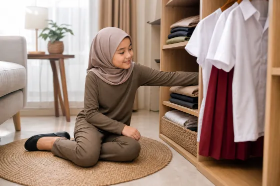 Rutinitas 5 Menit Sebelum Les: Ajak Anak Memilih Pakaian yang Siap Bergerak dan Mudah Disimpan