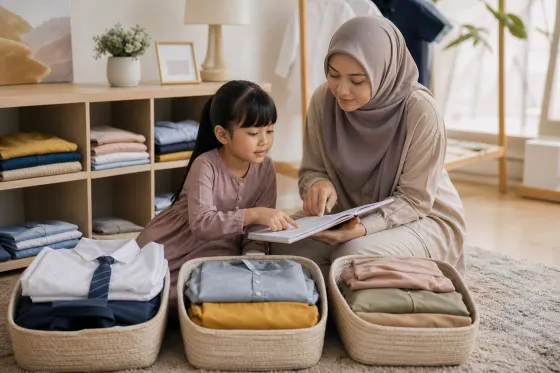 Minggu Sore, Buat 3 Zona Pakaian Anak untuk Pekan Sekolah agar Pagi Hari Lebih Tenang