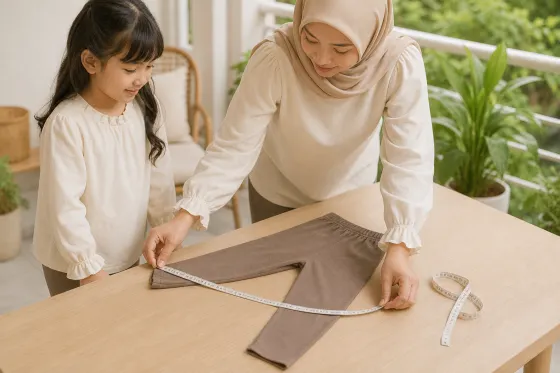 Cara Membandingkan Ukuran Legging Anak dengan Celana yang Sudah Pas di Rumah