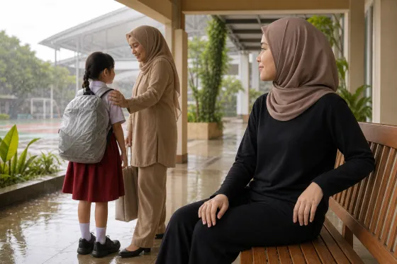 Rencana Jemput Anak saat Cuaca Berubah Cepat: Titik Tunggu, Pesan Singkat, dan Tas Siaga