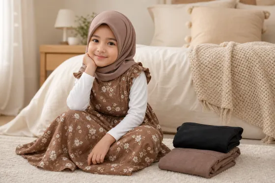 Baju Motif Anak Dipadukan dengan Manset Polos: Cara Memilih Warna agar Outfit Tetap Enak Dilihat