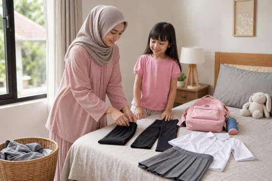 Saat Hari Hujan Mulai Sering Datang: Sistem Rotasi 3 Bawahan Anak agar Pagi Sekolah Tetap Tenang