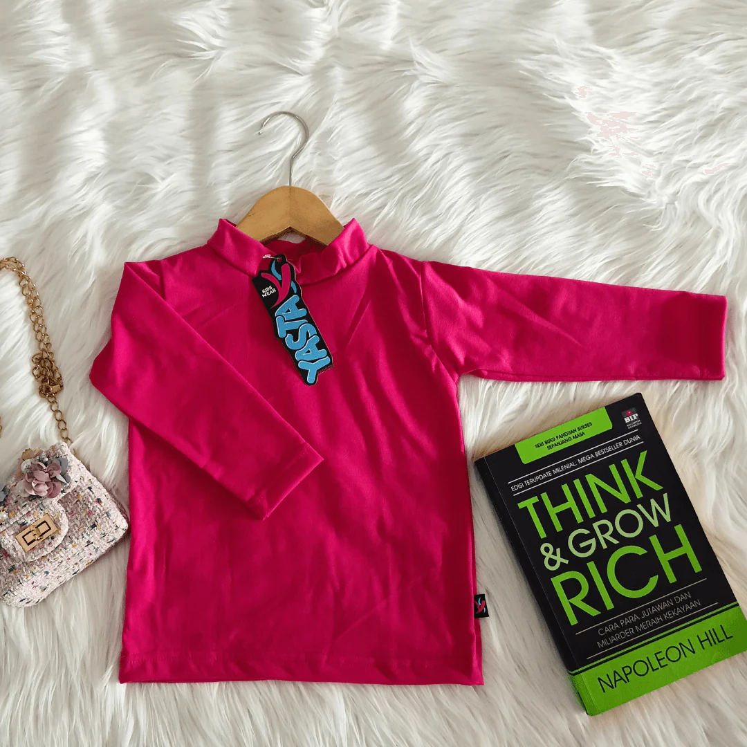 Manset Anak Perempuan Warna Pink 1-8 tahun Lengan Panjang