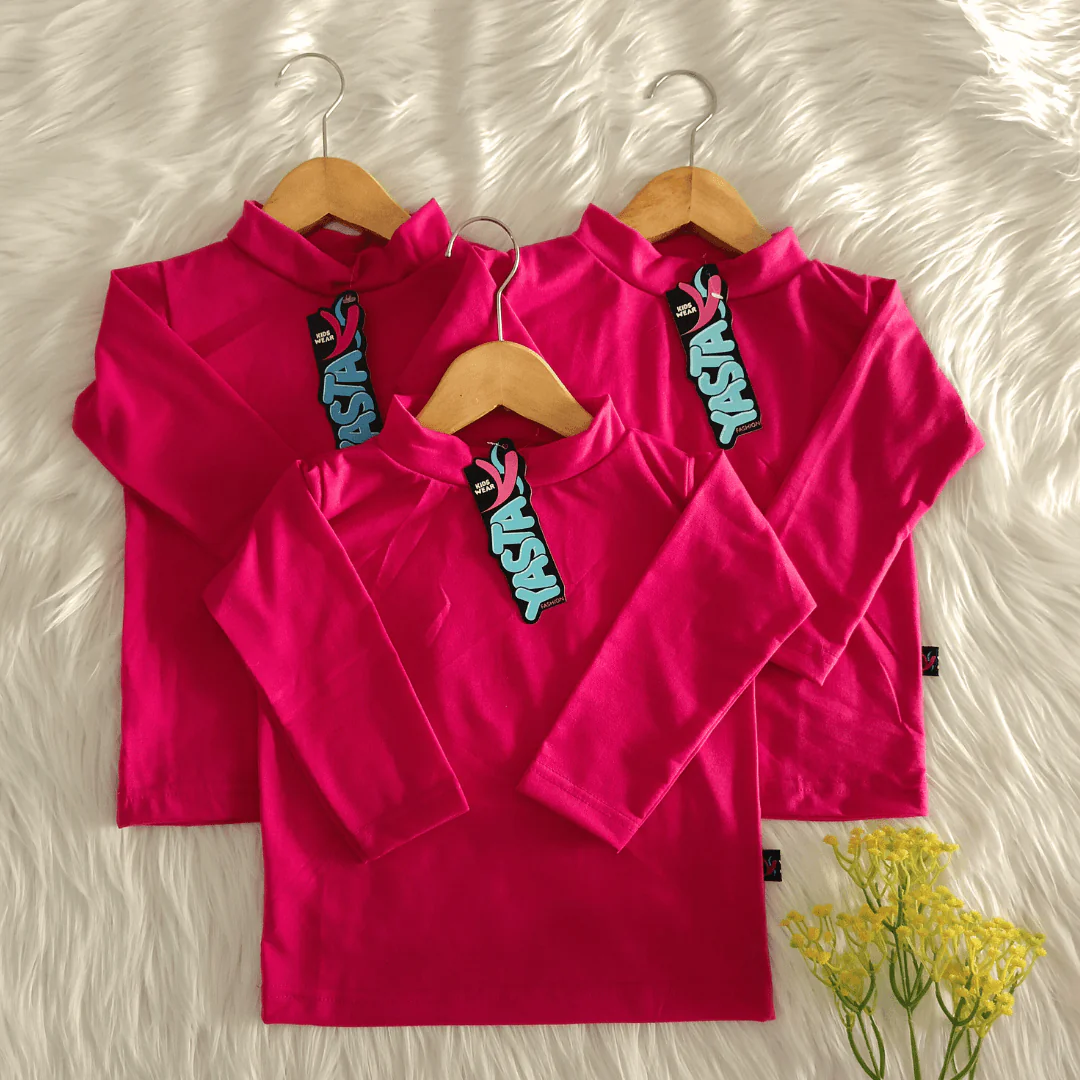 Manset Anak Perempuan Warna Pink 1-8 tahun Lengan Panjang