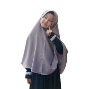 Jilbab Instan Anak Syari Polos Abu 3-9 Tahun - Nyaman dan Praktis | Yasta Fashion