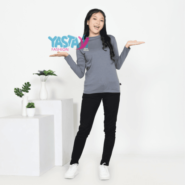 Baju Manset Lengan Panjang Anak Remaja Abu-abu Usia 10-15 Tahun – Yasta Fashion