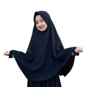 Jilbab Instan Anak Syari Polos Warna Hitam