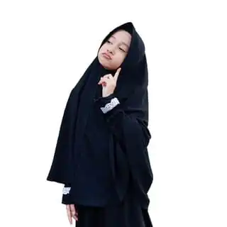 Jilbab Instan Anak Syari Polos Hitam