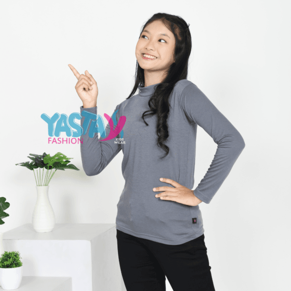 Baju Manset Lengan Panjang Anak Remaja Abu-abu Usia 10-15 Tahun – Yasta Fashion